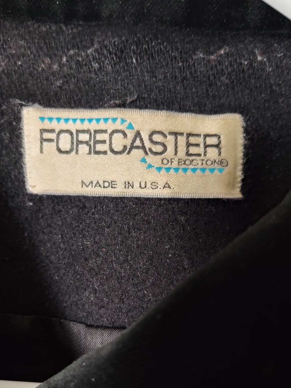 Forecaster Long Black Full Button Lined Wool Coat W Velour Collar Size 12 - Picture 2 of 9